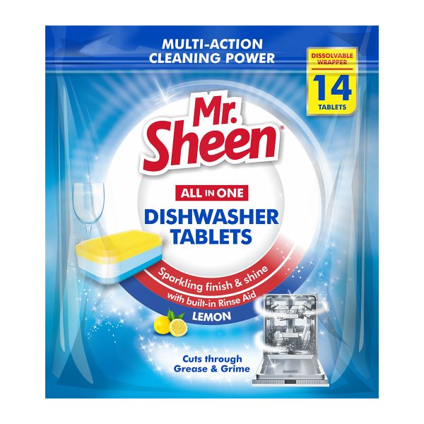 Mr Sheen Dishwasher Automatic Tablets Lemon 14Pc - 3 Pack