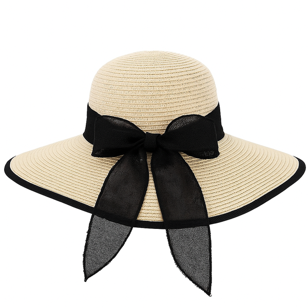 Summer Spring Sun Beach UV Protection Straw Hat for Women - White