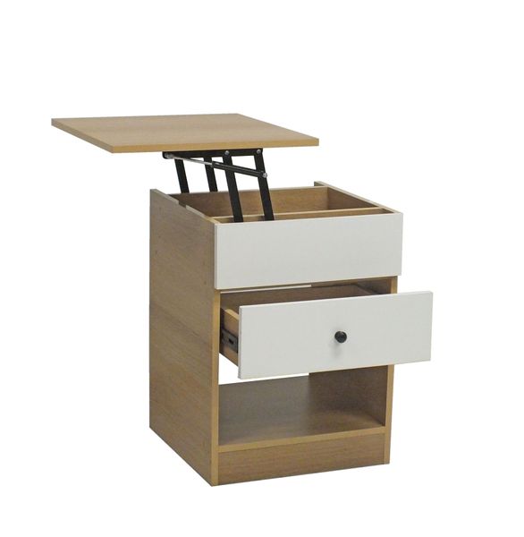 Orion Lift Side Table - White - Fine Living