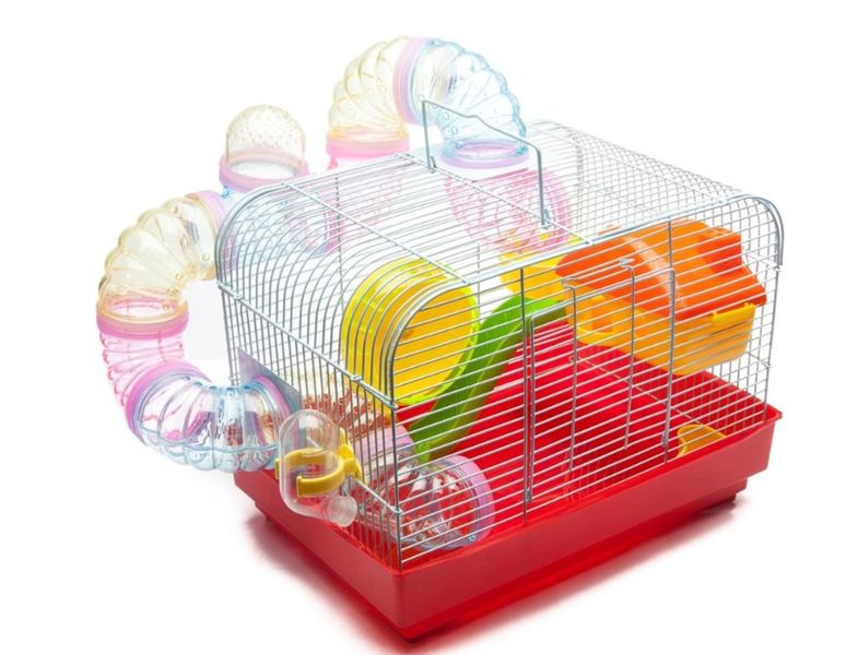 Pink Hamster Cage with Accessories (33cm X 23cm X 24cm)