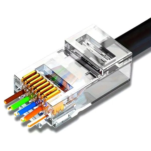 EZ Pass Through Cat6 RJ45 Staggered Connectors (50 in a pack)