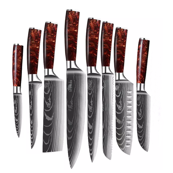 Japanese Soshida 8 Piece Modern Knife Set