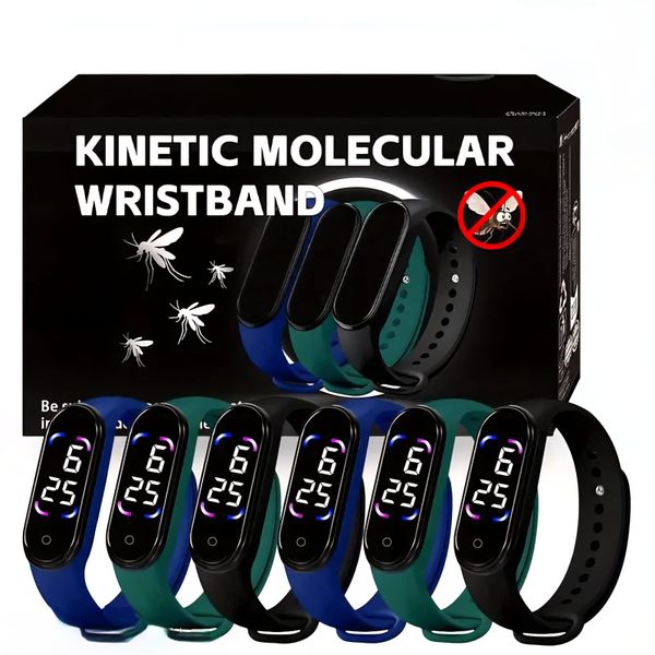 Camping 6-Piece Adjustable Mosquito Repellent Wristband With Watch