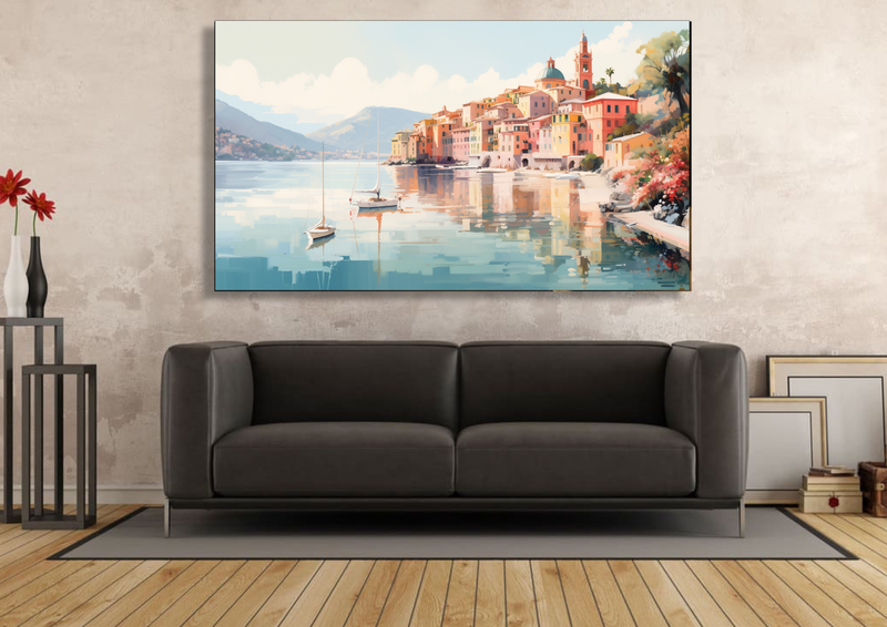Canvas Wall Art - Italian Riviera Mirage - HC1265