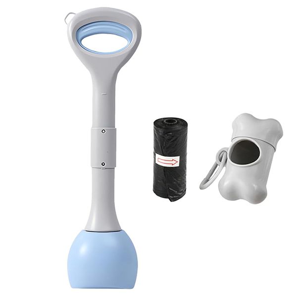 Pet Poop Scooper for Dogs Cats 70cm Long Handle &amp; Folding with Dispenser