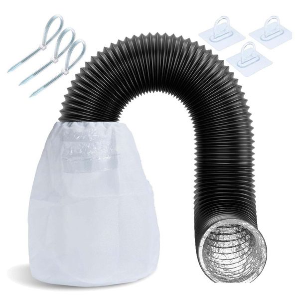 Nylon Lint Trap Bag for Ventless Dryers with Flexible Exhaust Hose Set