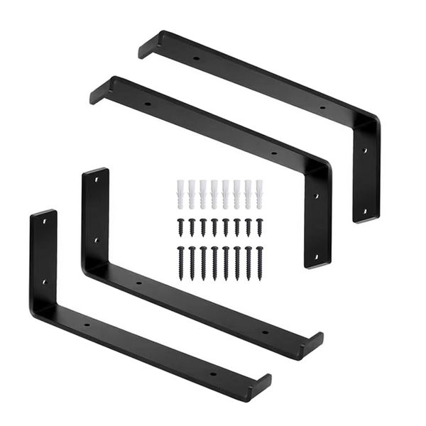 4Pcs Floating Shelves L Wall Decor Bracket Mounted for Kitchen Bathroom