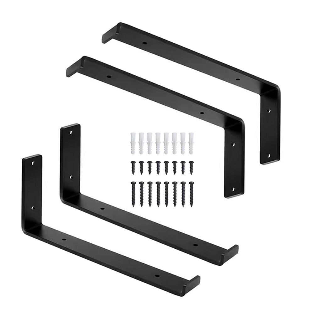 4Pcs Floating Shelves L Wall Decor Bracket Mounted for Kitchen Bathroom