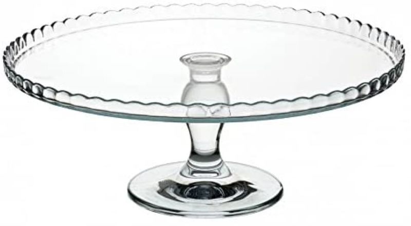 Cake Stand 32x12.5cm Glass with Scalloped Rim Patisserie 95117