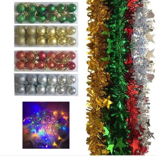 Christmas Combo Lights, Tinsel, and Baubles -Decoration