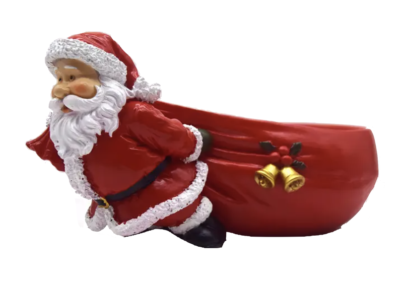 Decor Tabletop Resin Santa Claus Storage Ornament Holder - 25cm