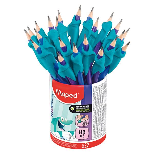 MAPED Kidy Learn Graphite HB Pencils with Eraser + GRIP 22's Tub