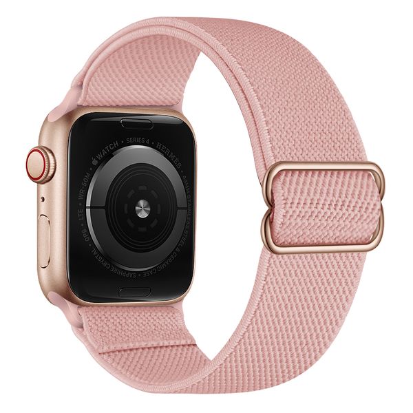 Nylon solo strap Compatible with Apple watch 42/44/45/49mm-Flesh Pink