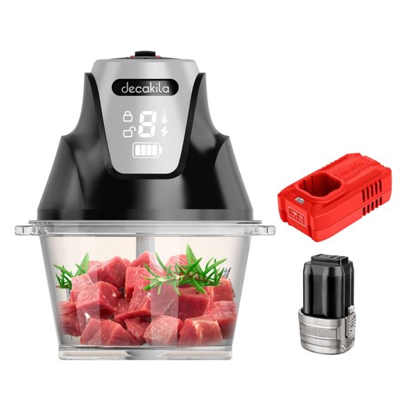 Decakila - Cordless Chopper with 2L Bowl incl 2.0Ah Battery &amp; Charger Kit
