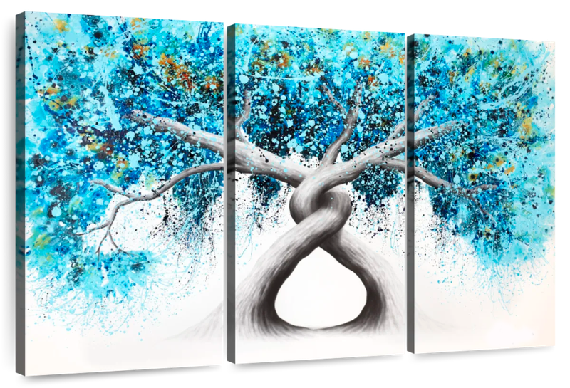Canvas Art - Twisting Reef Tree 3 Piece Abstract Painting Canvas Wall Art
