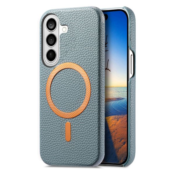 Lychee-Textured Brushed Magnetic Phone Case Compatible with Galaxy S26 PLUS