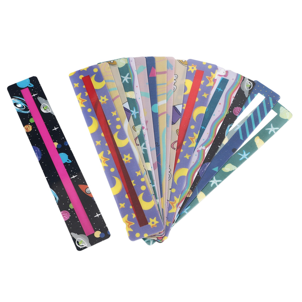 16 Pcs Guided Reading Strips For Kids Overcoming Colored (Cute Style)
