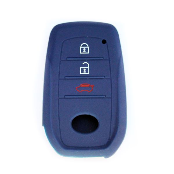 Silicone Car Key Protector Compatible with Toyota 3 Button Type 3 - Navy