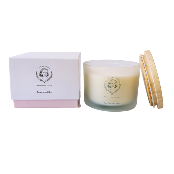Anke Products - Sandalwood Rose 370g Soy Candle in Gift Box