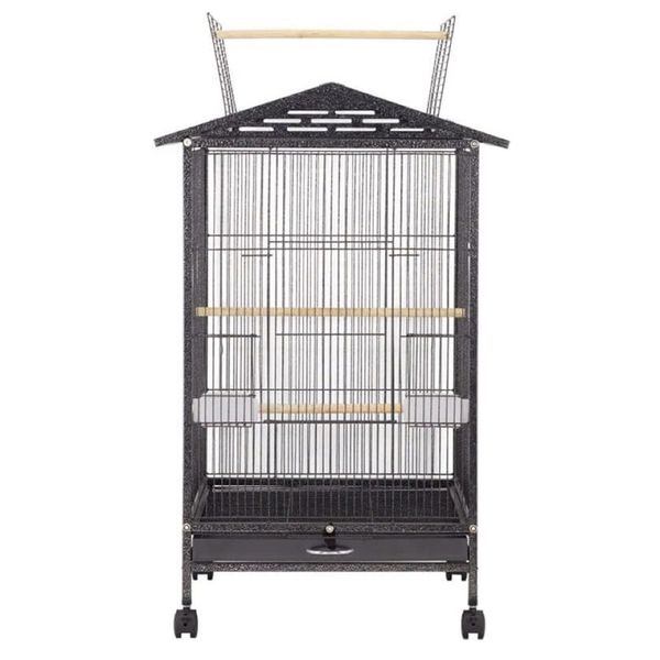 Pet Open Top Portable Rolling Bird House Cage on Wheels (75cm)