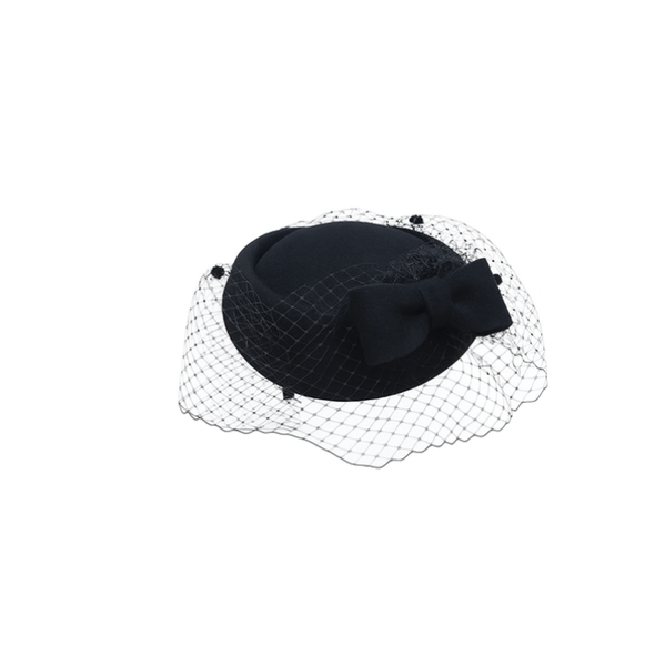 Top Hat With Veil And Vintage Bow, British Style