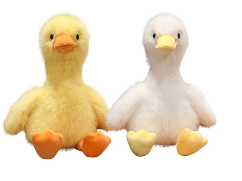 Baby Ducklings Soft Plush Toy Combo - White &amp; Yellow - L28cm - 2 Piece