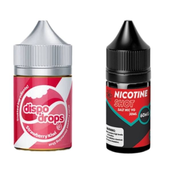 Dispo Drops 60ml Salt/MTL Combo 30MG - Strawberry Kiwi