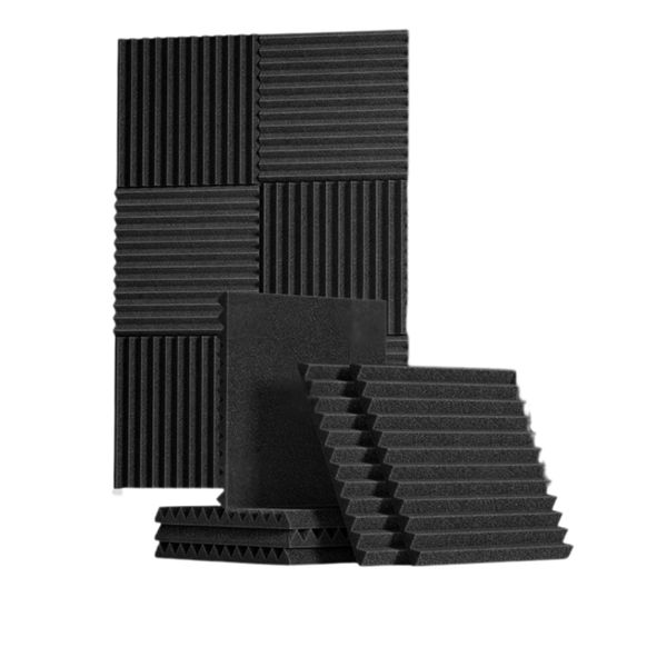 Acoustic Foam+ Echo-Less Panels 2.5cm Black Wedge (Pack of 24)