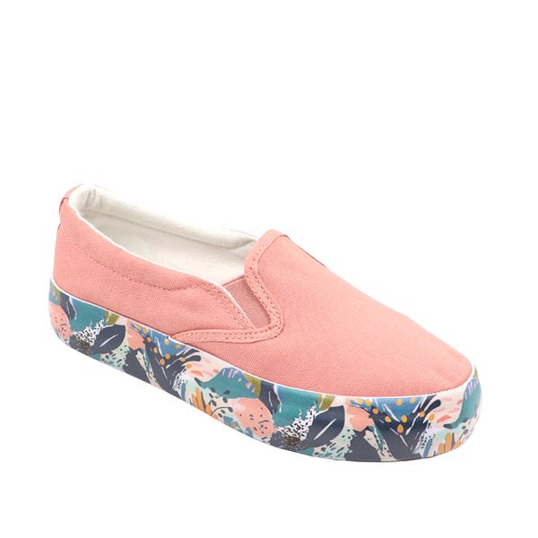 Ladies Slip On Floral Printed Outsole Sneakers