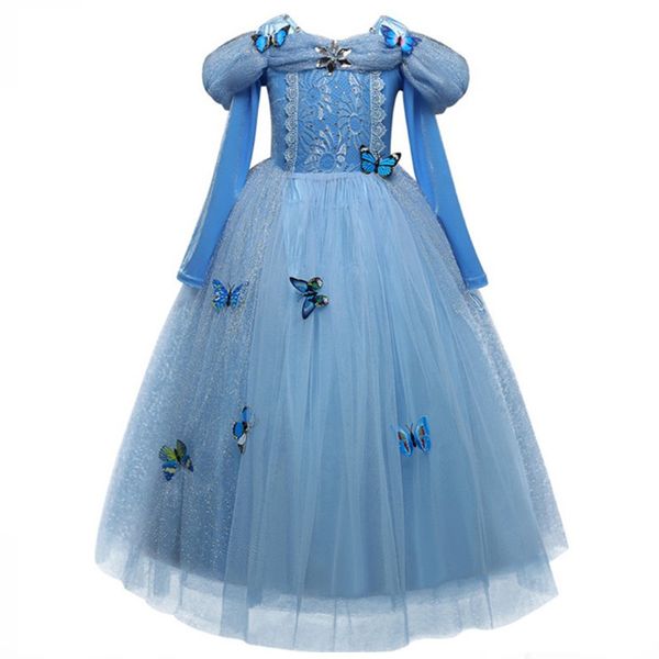 Enchanted Blue Princess Dress With Pin On Butterflies