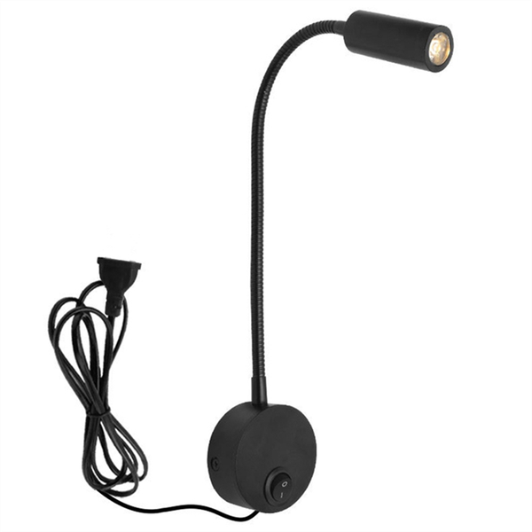 Wall-Mounted Reading Lamp Wall Lamp (Black Us Plug)