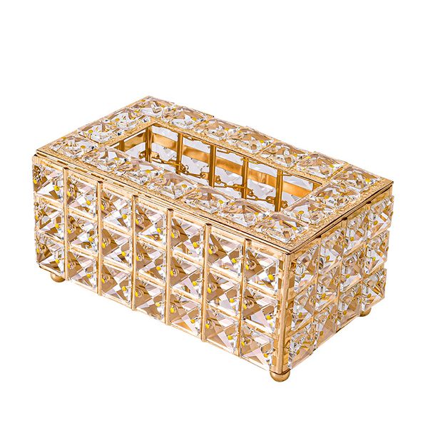 Home Living Room Crystal Decorative Tissue Box