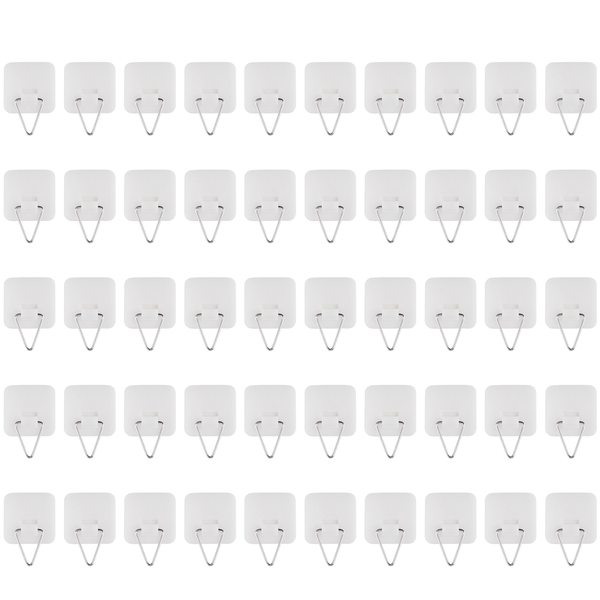 50Pcs Plate Hangers Hooks For Decor 1 3Inch Sticky Invisible Adhesive