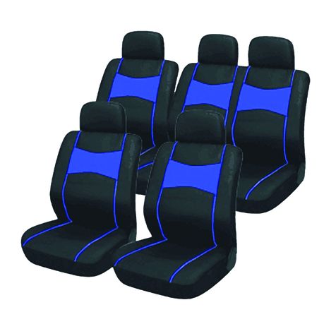 Carco 10 Piece SUV Seat Cover Set Black and Blue Daily Sale Shop