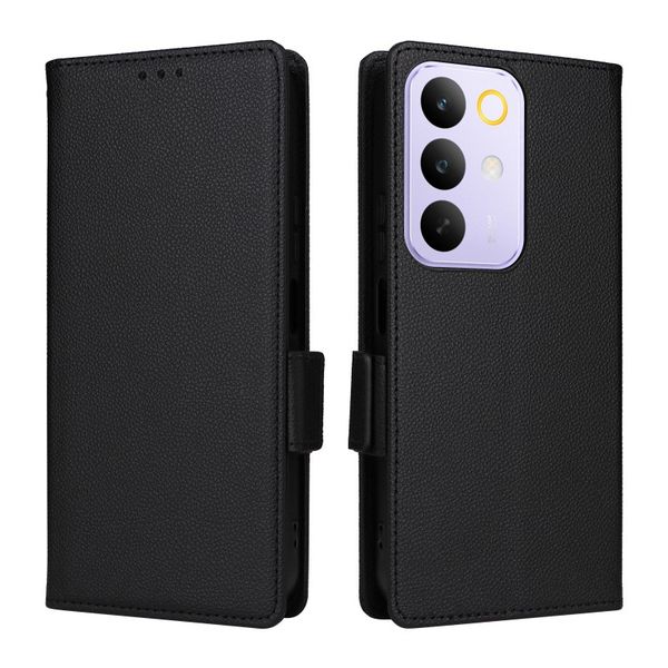 Buckle Lychee Patterned Leather Case Compatible With Huawei Nova Y70 Plus