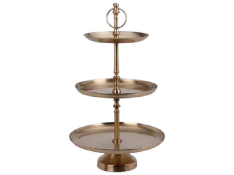 3 Tier Gold Iron Cake Stand 30cm