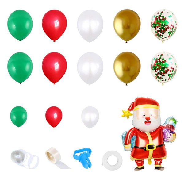 115PCS Christmas Balloon Set Balloon Chain Garland Decoration Santa Balloon