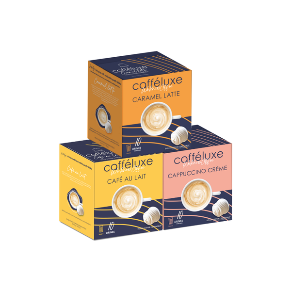 Caffeluxe Dolce Gusto Compatible Pods Coffee Capsule Mix Pack 3 x 10 Drinks