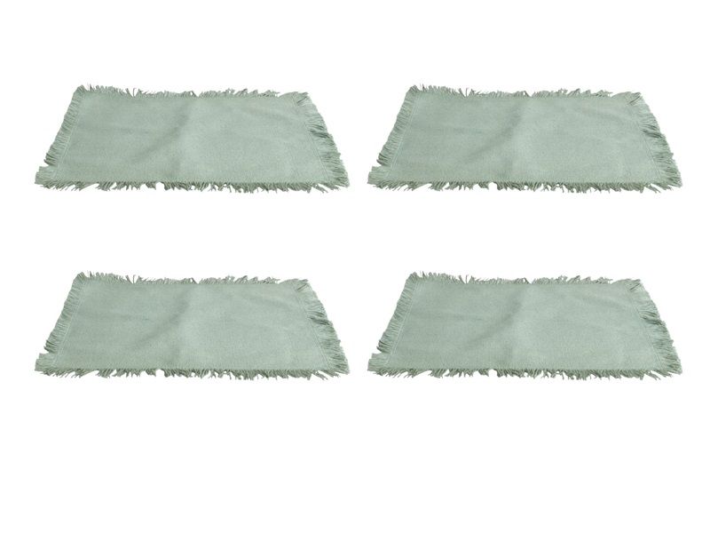 Rectangular Cotton Mint 4 Piece Placemats 27x50cm