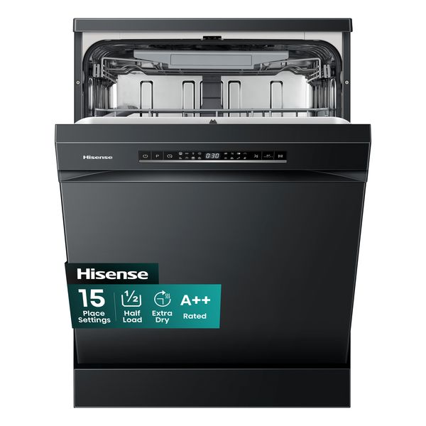 Hisense 15 Place Dishwasher with LED Display - Black