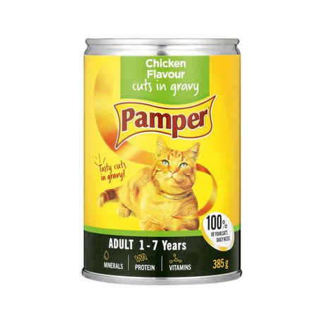 Pamper Moist Cat Food Chicken And Gravy Cuts 12 x 385g Shop