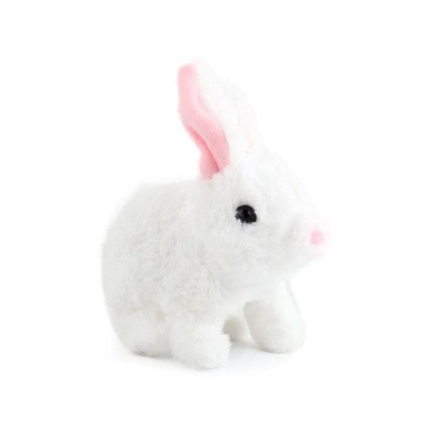 Olive Tree - Baby Toy Pets Interactive Jumping Soft Plush White Bunny