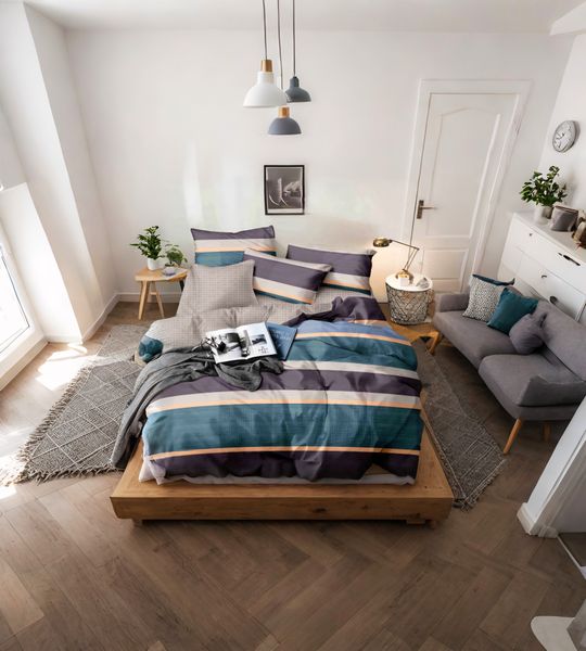 Grey-Green Polyester Minimalist 200 tc Duvet Cover 6piece