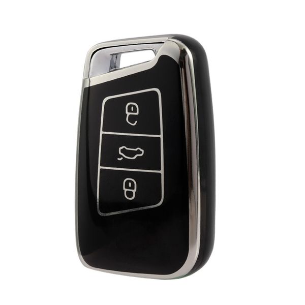 Car Key TPU Case &amp; Holder-Black Suitable for CKC-VW-E-BK, VW Type E