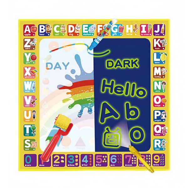 2-in-1 Reusable Magic Water Drawing Mat for Kids Dual Vision Night Glow