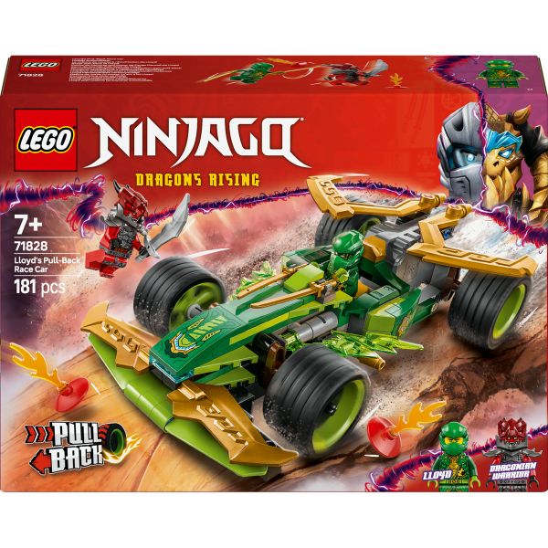 LEGO® NINJAGO® Lloyd’s Pull-Back Race Car Pretend Play Toy Set 71828