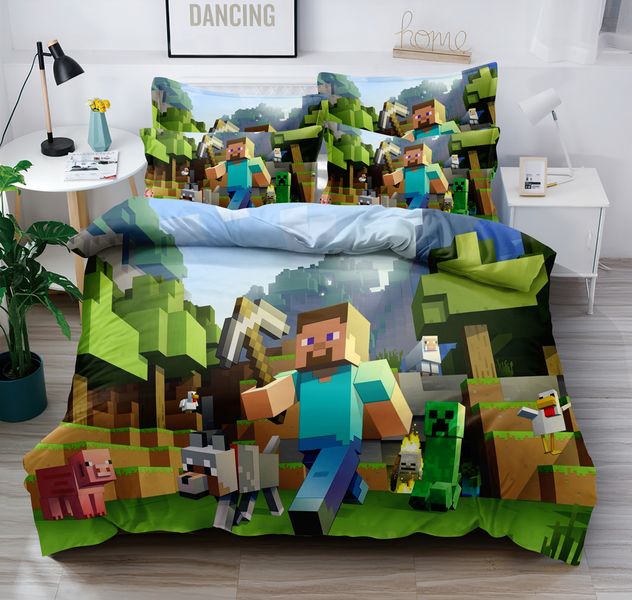 Linen Boutique - Kids Duvet Cover Set-Minecraft-AdventureEscape