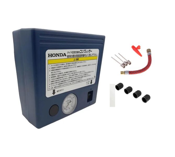 Genuine Honda Tire Inflator 12V DC Portable Auto Air Pump + Attachment Kit