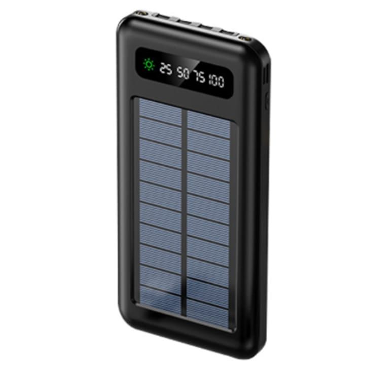 Solar Powered SelfCharging Powerbank 20000mAh Black Shop Today