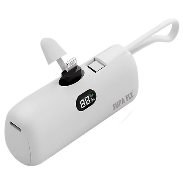 Fast-Charge Power Bank Battery | Lightning Cable for Phone | Supa Fly